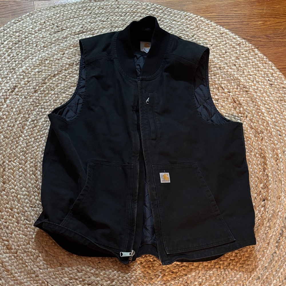 Carhartt Black Quilted-Lined Work Vest